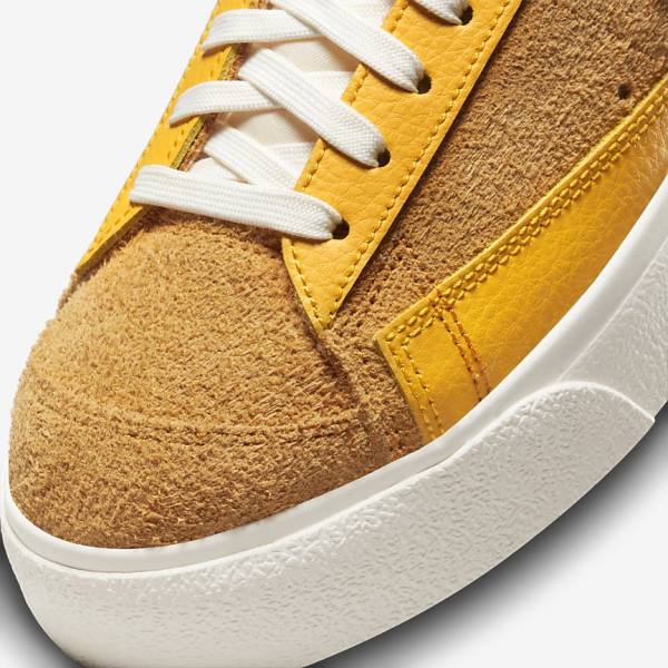 Αθλητικά Παπούτσια Nike Blazer Low flatforms γυναικεια χρυσο χρωμα ροζ μπορντο | NK348RDV