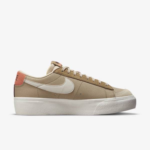 Αθλητικά Παπούτσια Nike Blazer Low flatforms SP γυναικεια Χακί ανοιχτο Μπεζ | NK968HZC