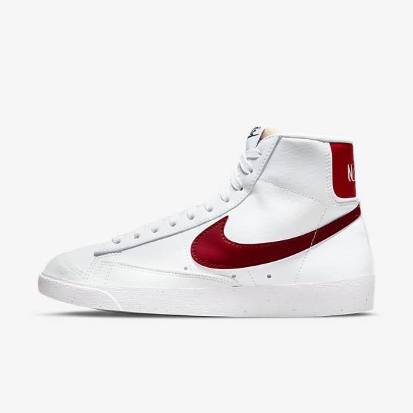 Αθλητικά Παπούτσια Nike Blazer Mid 77 Next Nature γυναικεια ασπρα μαυρα κοκκινα | NK263KAD