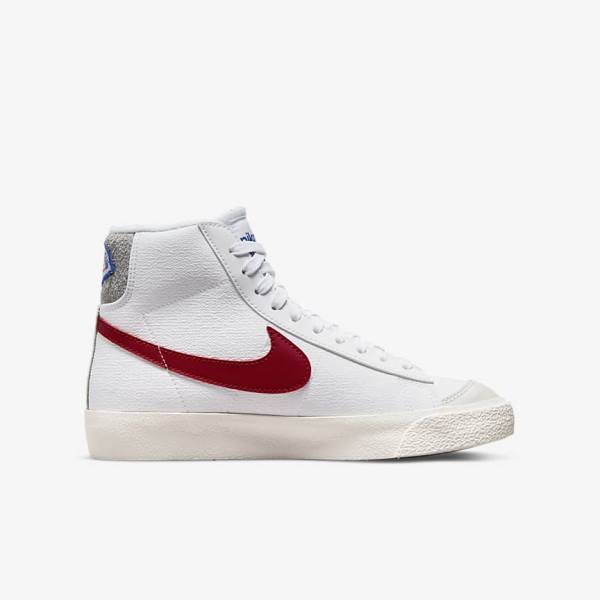 Αθλητικά Παπούτσια Nike Blazer Mid 77 Older παιδικα ασπρα ανοιχτο γκρι κοκκινα | NK625KEN