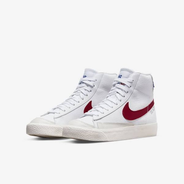 Αθλητικά Παπούτσια Nike Blazer Mid 77 Older παιδικα ασπρα ανοιχτο γκρι κοκκινα | NK625KEN