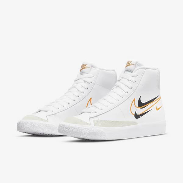 Αθλητικά Παπούτσια Nike Blazer Mid 77 Older παιδικα ασπρα μαυρα ασπρα | NK854GFR