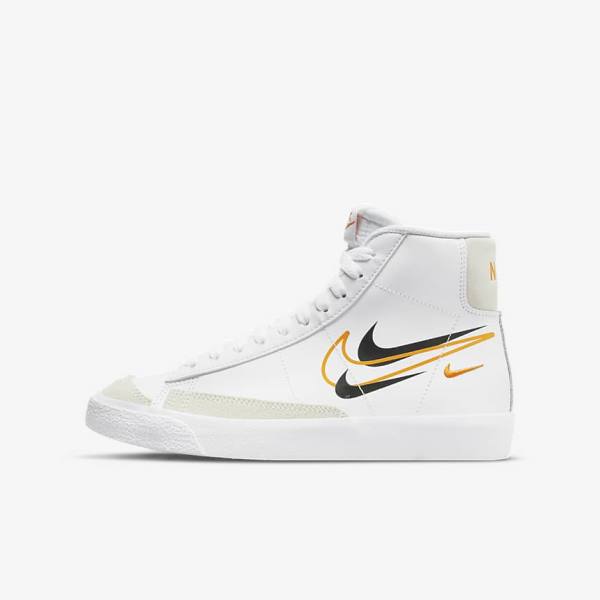 Αθλητικά Παπούτσια Nike Blazer Mid 77 Older παιδικα ασπρα μαυρα ασπρα | NK854GFR