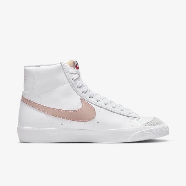 Αθλητικά Παπούτσια Nike Blazer Mid 77 Vintage γυναικεια ασπρα κοραλι ασπρα ροζ | NK046XHL