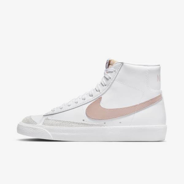 Αθλητικά Παπούτσια Nike Blazer Mid 77 Vintage γυναικεια ασπρα κοραλι ασπρα ροζ | NK046XHL