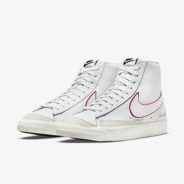 Αθλητικά Παπούτσια Nike Blazer Mid 77 ανδρικα ασπρα πρασινο μεταλλικός ασημι κοκκινα | NK237VEX