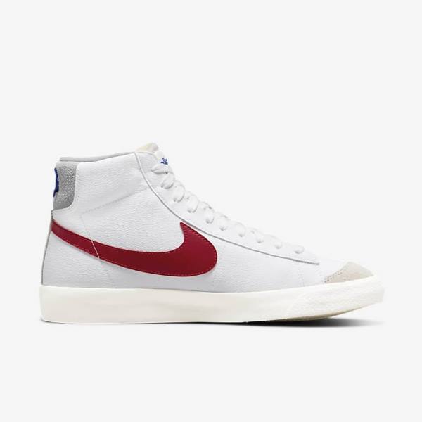 Αθλητικά Παπούτσια Nike Blazer Mid 77 ανδρικα ασπρα ανοιχτο γκρι κοκκινα | NK261AQP