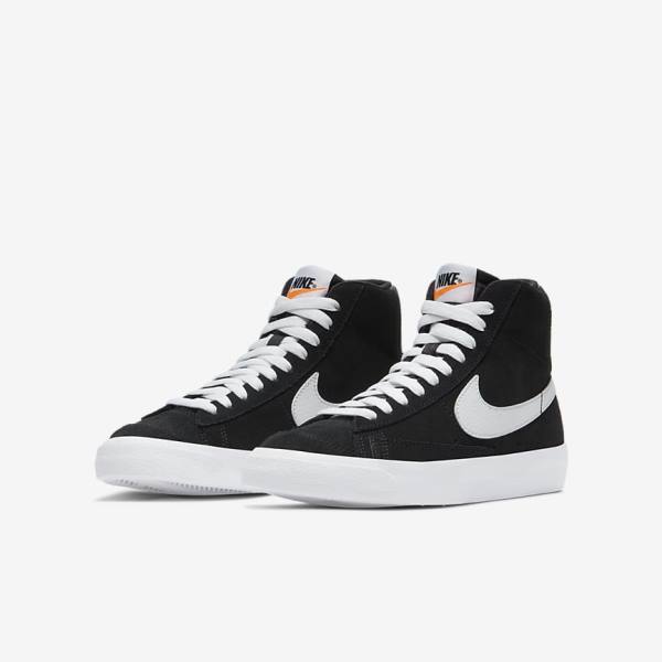 Αθλητικά Παπούτσια Nike Blazer Mid 77 σουετ Older παιδικα μαυρα πορτοκαλι ασπρα | NK615XMO