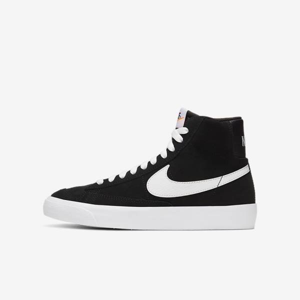 Αθλητικά Παπούτσια Nike Blazer Mid 77 σουετ Older παιδικα μαυρα πορτοκαλι ασπρα | NK615XMO