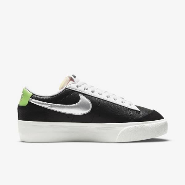 Αθλητικά Παπούτσια Nike Blazer flatforms γυναικεια μαυρα ασπρα πρασινο μεταλλικός ασημι | NK301WNR