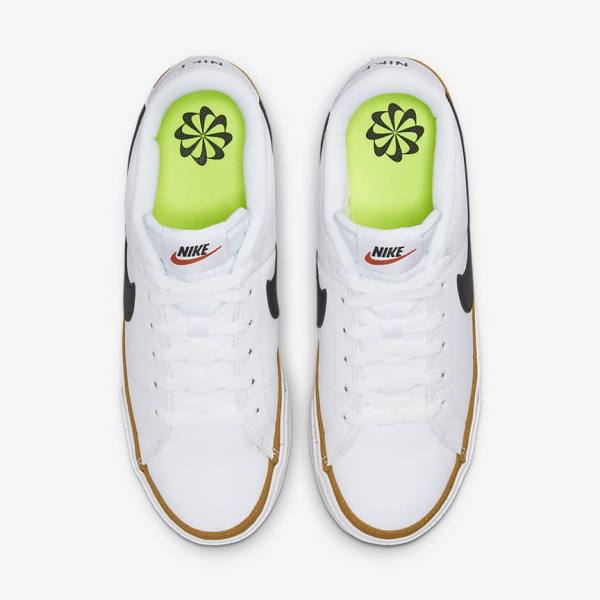 Αθλητικά Παπούτσια Nike Court Legacy Next Nature γυναικεια ασπρα πορτοκαλι μαυρα | NK851FRE