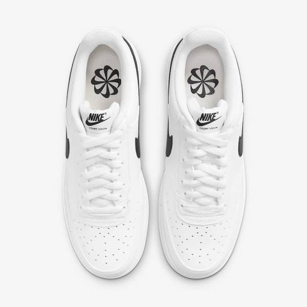 Αθλητικά Παπούτσια Nike Court Vision Low Next Nature ανδρικα ασπρα μαυρα | NK682HXA