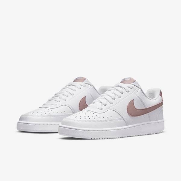 Αθλητικά Παπούτσια Nike Court Vision Low Next Nature γυναικεια ασπρα ροζ | NK839MVO