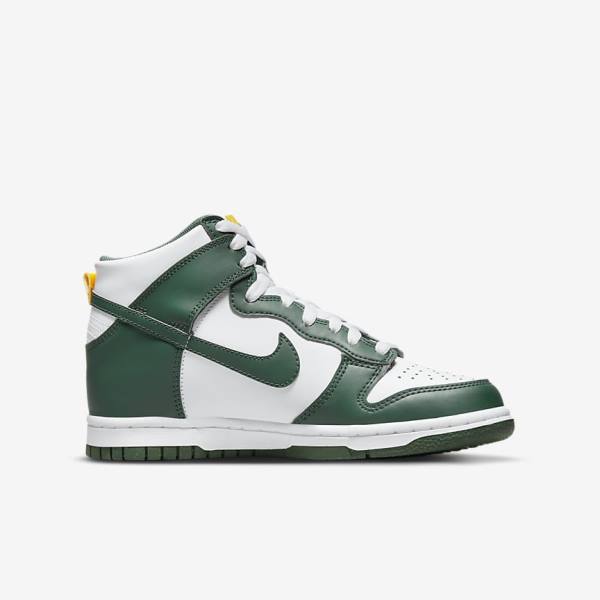 Αθλητικά Παπούτσια Nike Dunk High Older παιδικα πρασινο χρυσο χρωμα ασπρα | NK951ARZ