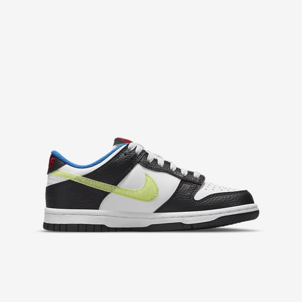 Αθλητικά Παπούτσια Nike Dunk Low Older παιδικα ασπρα μαυρα μπλε ανοιχτο λεμόνι | NK402XZY