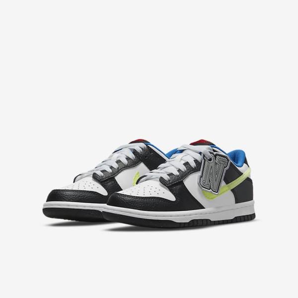 Αθλητικά Παπούτσια Nike Dunk Low Older παιδικα ασπρα μαυρα μπλε ανοιχτο λεμόνι | NK402XZY