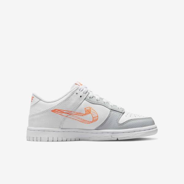 Αθλητικά Παπούτσια Nike Dunk Low SE Older παιδικα ασπρα Πλατίνα πορτοκαλι | NK032JSL