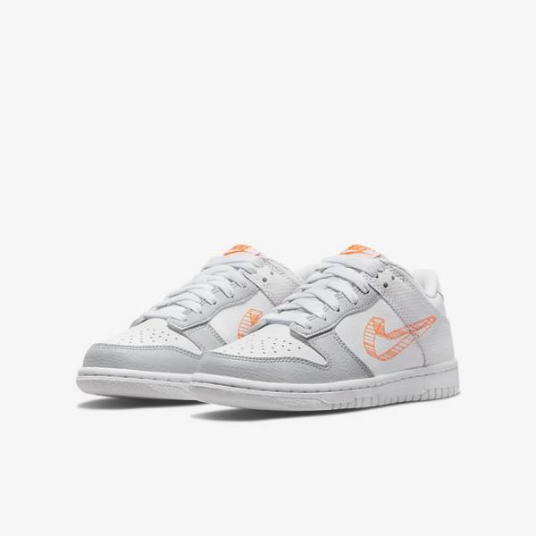 Αθλητικά Παπούτσια Nike Dunk Low SE Older παιδικα ασπρα Πλατίνα πορτοκαλι | NK032JSL