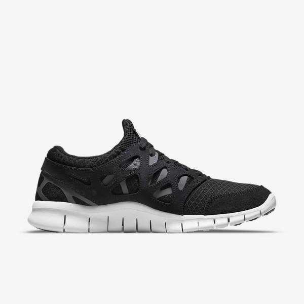 Αθλητικά Παπούτσια Nike Free Run 2 ανδρικα μαυρα σκούρο γκρι ασπρα | NK154EDU