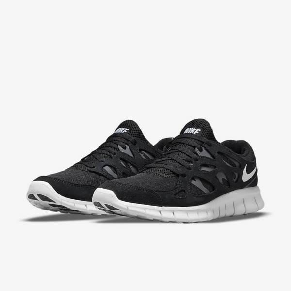 Αθλητικά Παπούτσια Nike Free Run 2 ανδρικα μαυρα σκούρο γκρι ασπρα | NK154EDU