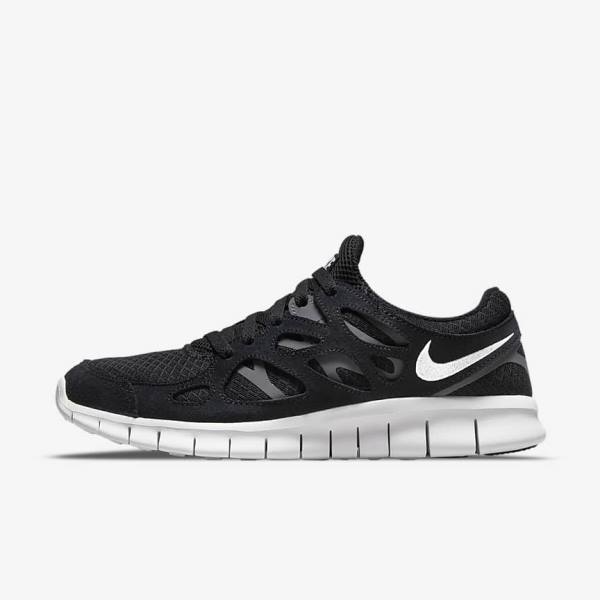 Αθλητικά Παπούτσια Nike Free Run 2 ανδρικα μαυρα σκούρο γκρι ασπρα | NK154EDU