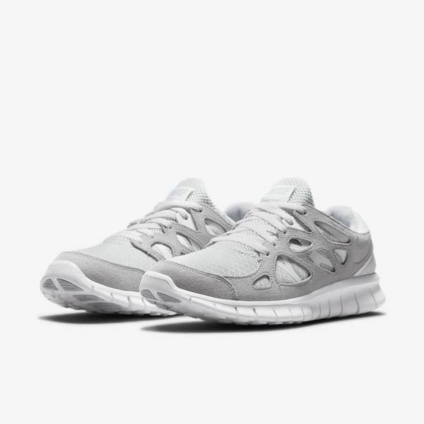 Αθλητικά Παπούτσια Nike Free Run 2 ανδρικα γκρι ασπρα Πλατίνα | NK317BXM