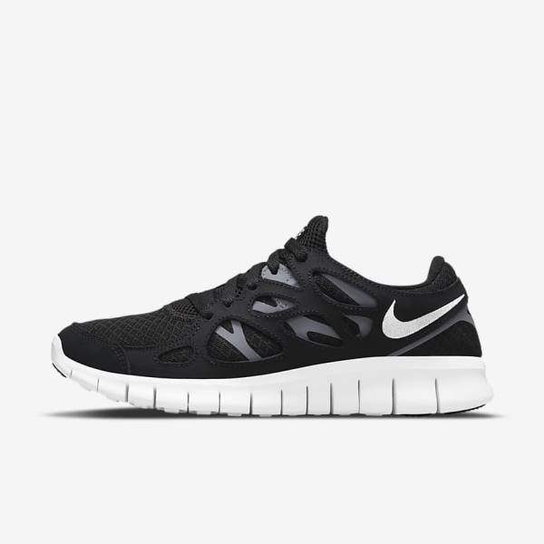 Αθλητικά Παπούτσια Nike Free Run 2 γυναικεια μαυρα σκούρο γκρι ασπρα | NK597WPC