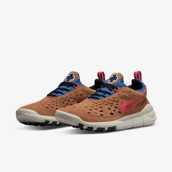 Αθλητικά Παπούτσια Nike Free Run Trail ανδρικα μπλε ανοιχτο κρέμα κοκκινα | NK281MXW