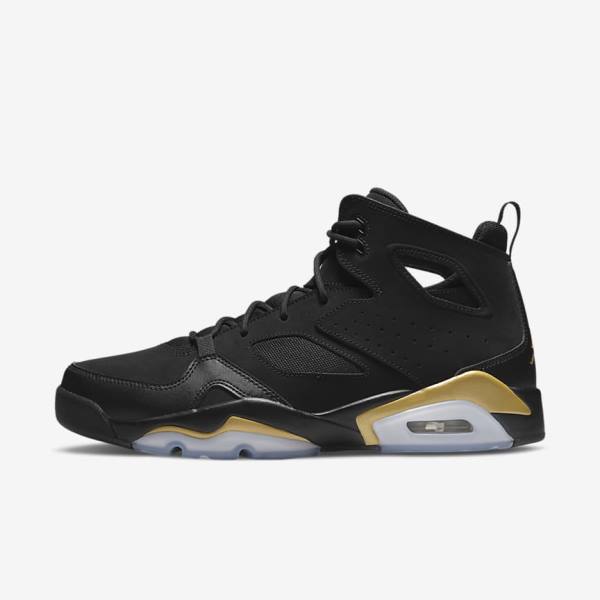 Αθλητικά Παπούτσια Nike Jordan Flight Club 91 ανδρικα μαυρα μεταλλικός χρυσο χρωμα | NK764ZPL