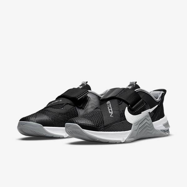 Αθλητικά Παπούτσια Nike Metcon 7 FlyEase ανδρικα μαυρα γκρι ασπρα Πλατίνα | NK341BMG