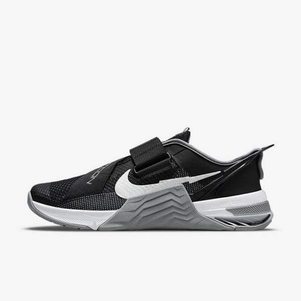 Αθλητικά Παπούτσια Nike Metcon 7 FlyEase ανδρικα μαυρα γκρι ασπρα Πλατίνα | NK341BMG