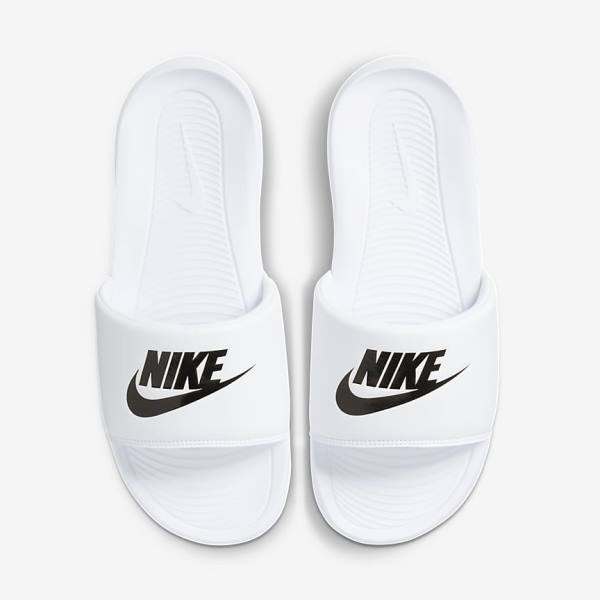 παντοφλεσ Nike Victori One ανδρικα ασπρα μαυρα | NK752CSP