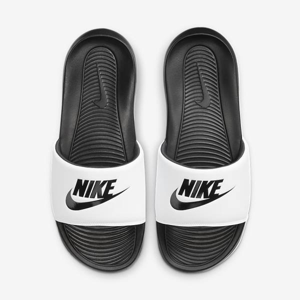 παντοφλεσ Nike Victori One ανδρικα μαυρα ασπρα | NK923BQS