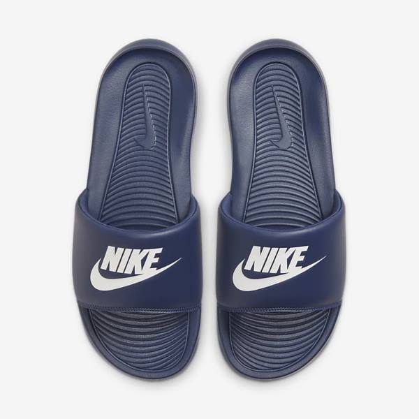 παντοφλεσ Nike Victori One ανδρικα σκουρο μπλε σκουρο μπλε ασπρα | NK526XDQ