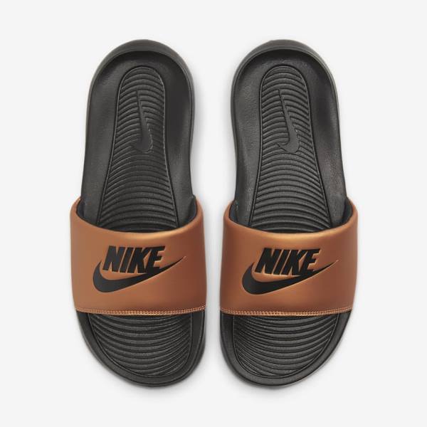 παντοφλεσ Nike Victori One γυναικεια μαυρα μεταλλικός χαλκός μαυρα | NK097GKY