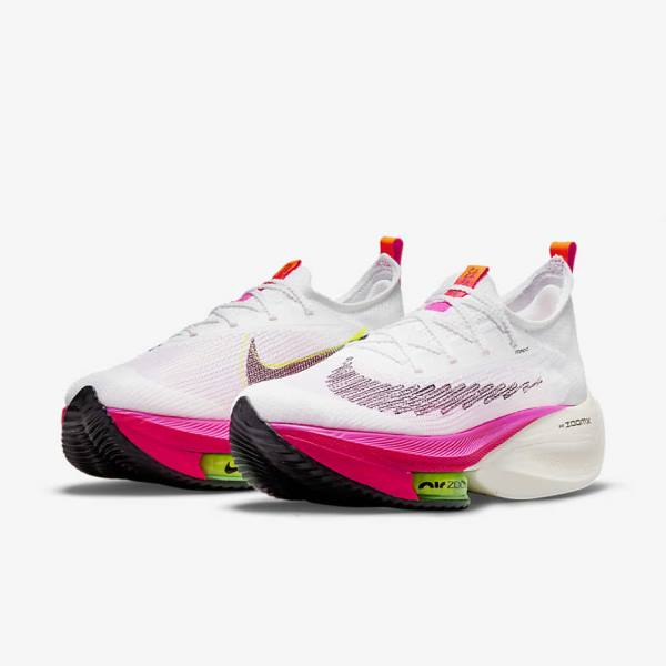 παπουτσια για τρεξιμο Nike Air Zoom Alphafly NEXT% Flyknit δρομου αγωνιστικα γυναικεια ασπρα μαυρα μαυρα | NK987TGR