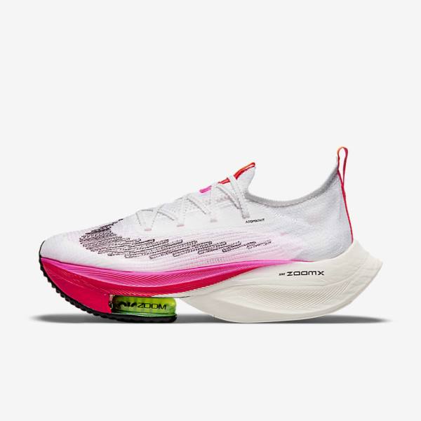 παπουτσια για τρεξιμο Nike Air Zoom Alphafly NEXT% Flyknit δρομου αγωνιστικα γυναικεια ασπρα μαυρα μαυρα | NK987TGR