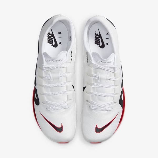 παπουτσια για τρεξιμο Nike Air Zoom Maxfly More Uptempo Athletics Sprinting Spikes ανδρικα ασπρα κοκκινα μαυρα | NK687THZ