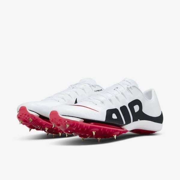 παπουτσια για τρεξιμο Nike Air Zoom Maxfly More Uptempo Athletics Sprinting Spikes ανδρικα ασπρα κοκκινα μαυρα | NK687THZ