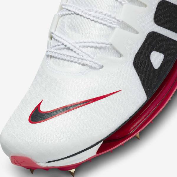 παπουτσια για τρεξιμο Nike Air Zoom Maxfly More Uptempo Athletics Sprinting Spikes ανδρικα ασπρα κοκκινα μαυρα | NK687THZ