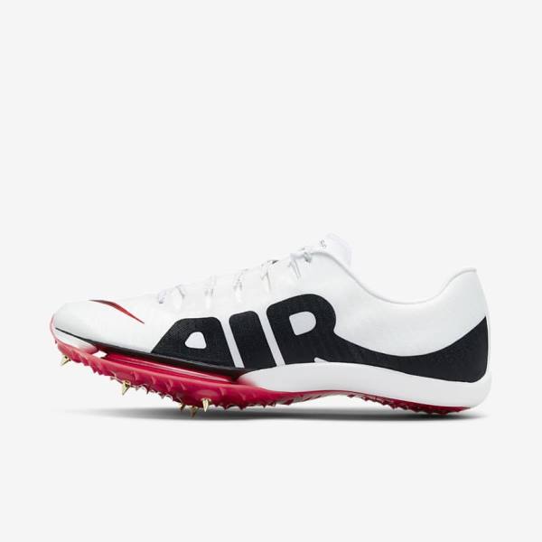 παπουτσια για τρεξιμο Nike Air Zoom Maxfly More Uptempo Athletics Sprinting Spikes ανδρικα ασπρα κοκκινα μαυρα | NK687THZ