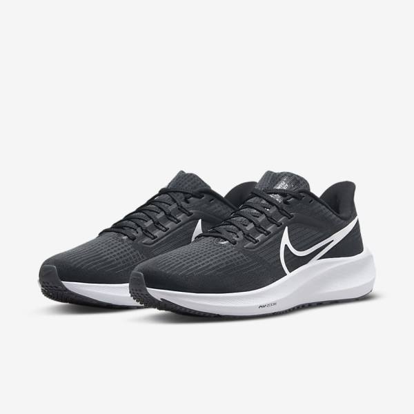 παπουτσια για τρεξιμο Nike Air Zoom Pegasus 39 δρομου γυναικεια μαυρα σκούρο γκρι ασπρα | NK148UJO