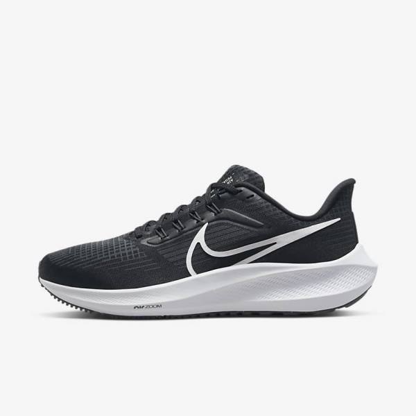 παπουτσια για τρεξιμο Nike Air Zoom Pegasus 39 δρομου γυναικεια μαυρα σκούρο γκρι ασπρα | NK148UJO