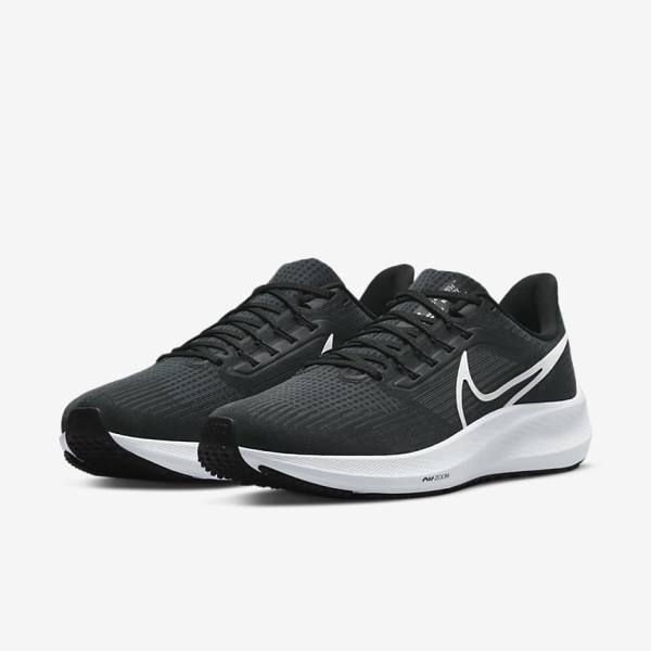 παπουτσια για τρεξιμο Nike Air Zoom Pegasus 39 δρομου ανδρικα μαυρα σκούρο γκρι ασπρα | NK791KBN