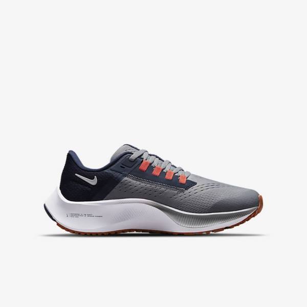 παπουτσια για τρεξιμο Nike Air Zoom Pegasus 38 Older δρομου παιδικα γκρι σκουρο μπλε πορτοκαλι ασπρα | NK940YUR