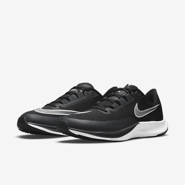 παπουτσια για τρεξιμο Nike Air Zoom Rival Fly 3 δρομου αγωνιστικα ανδρικα μαυρα σκούρο γκρι ασπρα | NK876VOH