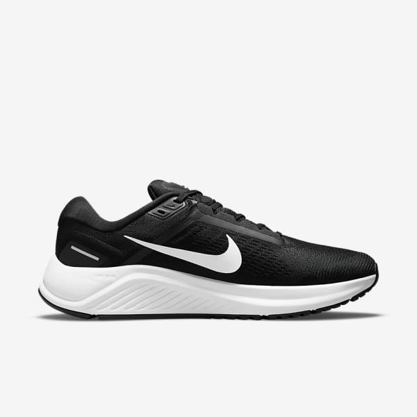 παπουτσια για τρεξιμο Nike Air Zoom Structure 24 δρομου ανδρικα μαυρα ασπρα | NK153FOA