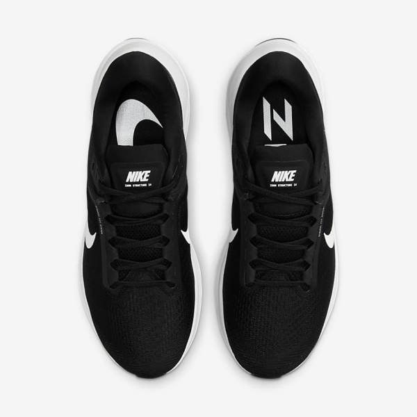 παπουτσια για τρεξιμο Nike Air Zoom Structure 24 δρομου ανδρικα μαυρα ασπρα | NK153FOA