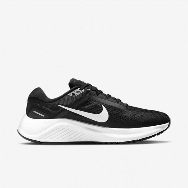 παπουτσια για τρεξιμο Nike Air Zoom Structure 24 δρομου γυναικεια μαυρα ασπρα | NK293XGQ