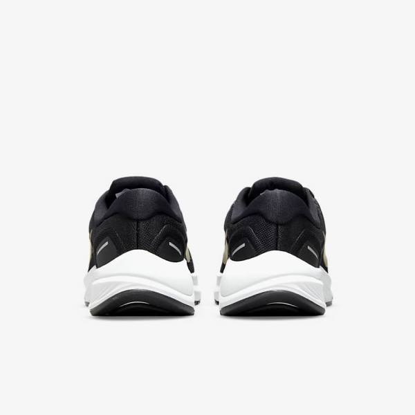 παπουτσια για τρεξιμο Nike Air Zoom Structure 24 δρομου γυναικεια μαυρα σκούρο γκρι μεταλλικός χρυσο χρωμα | NK307VSY